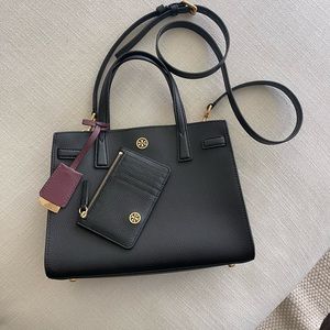 Perfect condition black Tory Burch purse crossbody with top handles